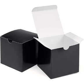 8x8x4 inch 10 pack small black gift box with lid, easy to assemble, used for Christmas gift, bridesmaid proposal box, wedding and birthday party gift box.