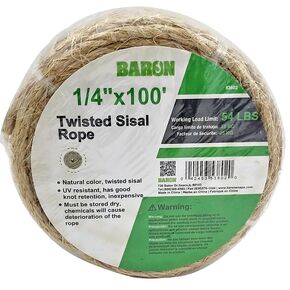 BARON MFG Rope SISAL Twisted 1/4INX100FT 53802