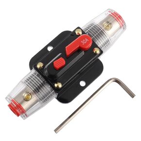 EPLZON 50A Circuit Breaker Switch 50 AMP Fuse Inline Holder 12V to 48V DC Manual Reset Button for Car Audio Sound Amplifier System RV Home Marine Boat Truck