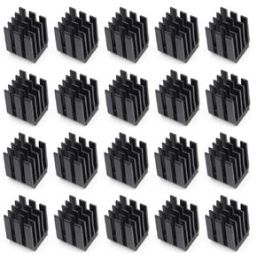 Easycargo 30pcs 3D Printer Heatsink Kit + 3M8810 Thermal Conductive Adhesive Tape, Cooler Heat Sink Cooling TMC2130 TMC2100 A4988 DRV8825 TMC2208 Stepper Motor Driver Module (30pcs 9mmx9mmx12mm Black)