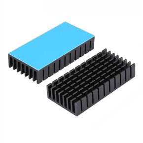 Awxlumv 2PCS 70mm Heatsink 70x25x10mm / 2.8 x 1 x 0.4inch Alumnum Heat Sink Radiator Coolerwith Thermal Conductive Adhesive Tape Cooling Fins for Cooler Chip VGA RAM Electronics CPU Gpu Led