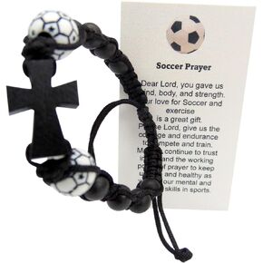 Westmon Works Soccer Bracelet Set with Ball Charm and Prayer Card Deluxe Sports Expressions Series Set