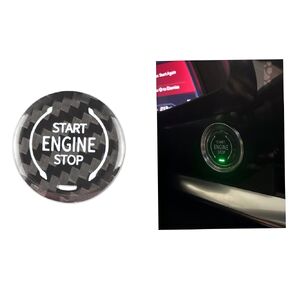 Generic Carbon Fiber Push to Start Button Compatible with Corvette C8 2020 2021 2022 (Red)
