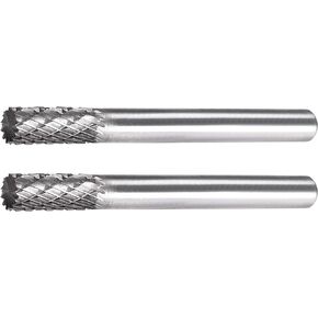FX0818M06, 8mm Diameter Tungsten Carbide Rotary Files, 1/4" Shank, Double Cut Tree Shape Radius End Rotary Burrs Tool, for Wood Carving, Welding, Metal Carving Polishing, 2Pcs