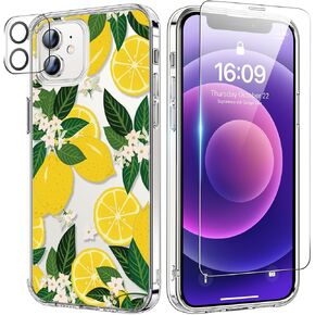 حافظة bicol لهاتف iPhone 11 مع واقي شاشة وواقي عدسة الكاميرا - تصميمات زهور زهرية عصرية للنساء والفتيات - غطاء هاتف شفاف من الأكريليك المقاوم للصدمات مقاس 6.1 بوصات - زهور متفتحة