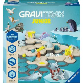 مجموعة Ravensburger GraviTrax Junior Starter Set L Ice - ألعاب الجري الرخامي والهندسة والرياضيات والبناء للأطفال من سن 3 سنوات فما فوق - هدايا للأطفال