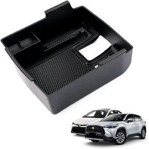 Autorder Center Console Organizer for 2019-2024 Toyota Corolla/ 2022 2023 2024 Corolla Cross Accessories Armrest Storage Box Secondary Insert Tray with Anti-Slip Mat