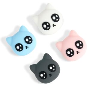 GeekShare Thumb Grip Caps for Switch,4PCS Cat Shape Silicone Joystick Caps,Soft Thumbstick Cover Compatible with Nintendo Switch/OLED/Switch Lite - Tearful Eyes Cat
