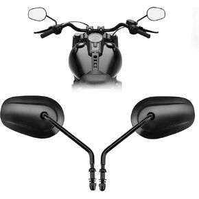 KEMIMOTO Rear View Side Mirrors,Chrome, Longer Stem Motocycle Mirrors for Road King Sportster Street Electra Glide Softail Dyna Road Glide Rear View Chrome 1982-2020 2021 2022 2023 in Saudi Arabia