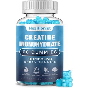 2 Pack Creatine Monohydrate Gummies for Men & Women, Chewable Creatine Monohydrate for Muscle Strength & Growth, Muscle Builder, Energy Boost, Pre-Workout Supplementm, Vegan, 120 Counts