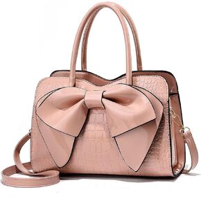 Women Handbag Purse Top Handle Shoulder Crossbody Bag with Bow Design