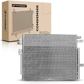 A-Premium Air Conditioning A/C Condenser Compatible with Chevrolet Colorado 2016-2022, GMC Canyon 2016-2022, 2.5L 3.6L - Auto Trans, 2st Design, w/90 Deg TOC Fitting on D Side