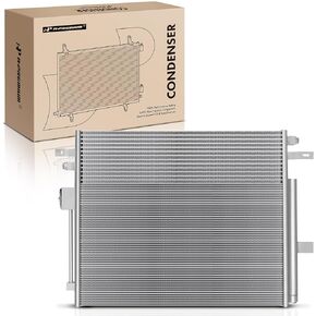 A-Premium Air Conditioning A/C Condenser Compatible with Chevrolet Colorado 2016-2022, GMC Canyon 2016-2022, 2.5L 3.6L - Auto Trans, 2st Design, w/90 Deg TOC Fitting on D Side