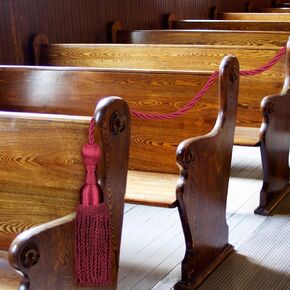 8 Pcs Weighted Church Pew Reservation Rope with Heavy Tassels Ends 8 ft Reserved Church Seating Accessory Church Pew Rope for Church Wedding Funeral Seating Reserved Signs (Burgundy)