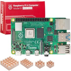 Raspberry Pi 4 8 ​​جيجابايت مع 4 مبددات حرارة نحاسية نقية 1.5 جيجا هرتز رباعي النواة Cortex-A72 64 بت مزدوج 4K عرض لاسلكي LAN 2.4 جيجا هرتز بلوتوث 5.0 (8 جيجابايت) in Kuwait