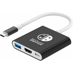Dnkeaur Switch Dock for Nintendo Switch & OLED, Switch Docking Station for TV, Nintendo Switch Base Accessories, Portable Switch Travel Dock, USB C to HDMI Adapter for Steam Deck/MacBook/Laptop, Black