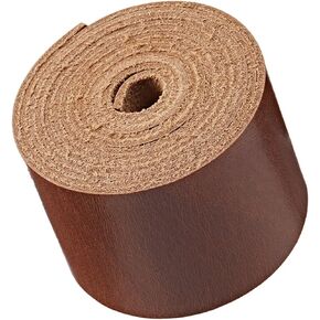 GORGECRAFT 1.6m*50mm*2mm Genuine Leather Sheets Full Grain Leather Strap Tooling Leather Jewelry Cord Flat Cowhide Cord for Guitar Belt Bracelet Jewelry Making Sewing Wallet Earring