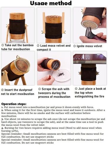 LANYANZI Home moxibustion Pot Fumigator, Small moxibustion Gun moxibustion Fumigator, Four-Legged Support moxibustion Cylinder, Whole Body moxibustion Pot (Using qualityNanzhu Bamboo) in Saudi Arabia