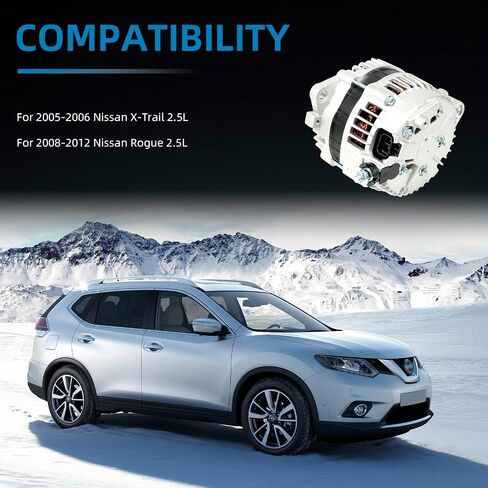 مولد Aumzong مناسب لـ 2008-2012 Nissan Rogue 2005-2006 Nissan X-Trail 2.5L 110A 12V استبدال # LR1110-717B، 23100-AU400، 23100-AU420 in Kuwait