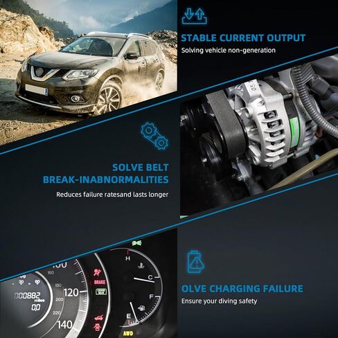 مولد Aumzong مناسب لـ 2008-2012 Nissan Rogue 2005-2006 Nissan X-Trail 2.5L 110A 12V استبدال # LR1110-717B، 23100-AU400، 23100-AU420 in Kuwait