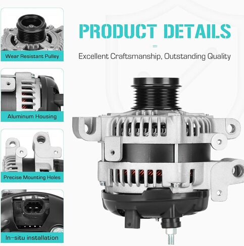 Alternator Fit for Chevrolet Camaro 3.6 3.6L 2012 2013 2014 2015, 104211-8130, 104211-8131, 210-0303, 22859538, 22888109, 400-52448, 400-52448R in Saudi Arabia