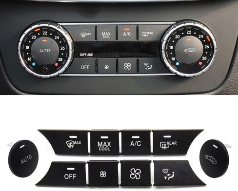 غطاء زر تكييف الهواء لوحدة التحكم المركزية من Goodithy طقم غطاء زر التحكم في المناخ AC بديل لسيارة Mercedes Benz C GLK Class W204 X204 C180 C200 C300 2010 2011 2012 2013 2014 2015 (نموذج مجموعة) in Kuwait