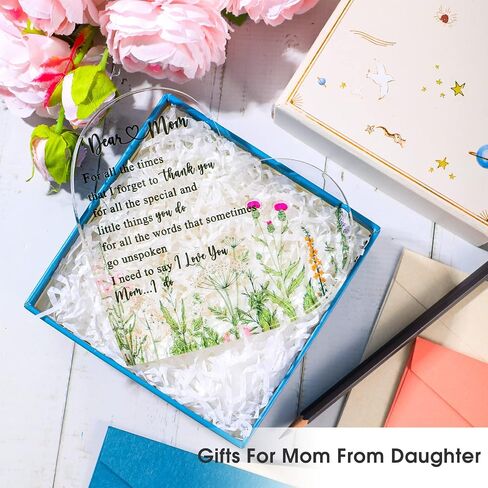 Mom Gifts for Mom from Daughter and Son Heart Keepsake Sign Best Mom Ever Gifts Appreciation Gifts Acrylic Plaque Desk Decorations for Mom Birthday Gifts Mother in Law Gift Grandma in Saudi Arabia