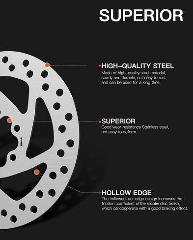 stio 140mm Scooter Brake Disc Rotor Pad 6 Holes Rounded compatible with Segway Ninebot KickScooter P65/P100SU/P100SE/F40/F30/F25/F20 Brake Parts in Saudi Arabia