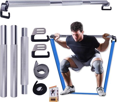 J Bryant Fitness Resistance Band Exercise Bar Large Hook 37.8" Length With Handles Heavy Duty Bar in Saudi Arabia