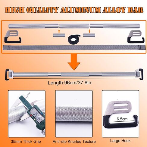 J Bryant Fitness Resistance Band Exercise Bar Large Hook 37.8" Length With Handles Heavy Duty Bar in Saudi Arabia