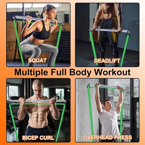 J Bryant Fitness Resistance Band Exercise Bar Large Hook 37.8" Length With Handles Heavy Duty Bar in Saudi Arabia
