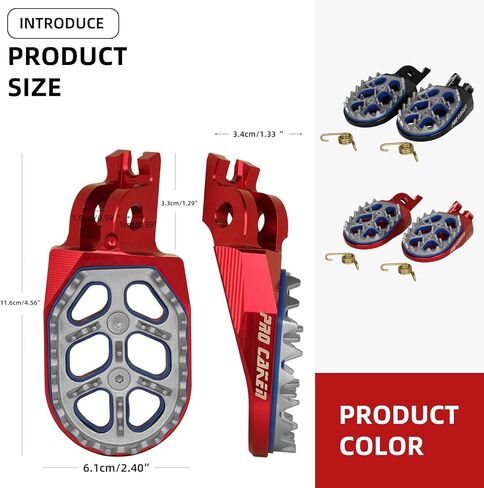 PRO CAKEN CNC Dirt Bike Double-deck Footpegs Rest Pedal Foot Pegs for CR125 250 02-08 CRF150R 07-18 CRF250 450R 04-18 CRF250 450X 05-18 in Kuwait