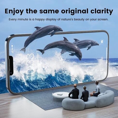 EZ-GLAZ-4 Pack Screen Protector for iPhone 11[6.1 inch] With 2 Pack Camera Lens Protector, [Drop Protection] 9H Hardness Scratch Resistant Tempered Glass Film, Easy to install - HD Clear in Saudi Arabia