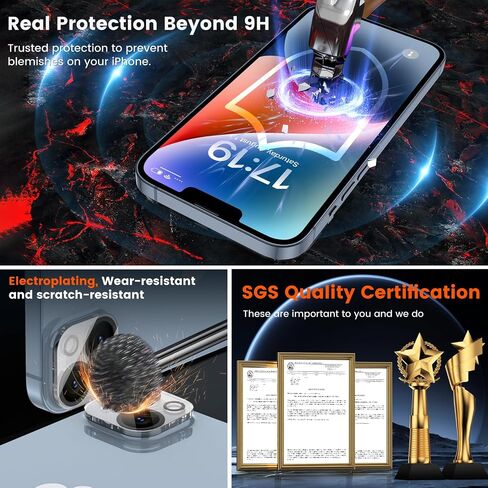EZ-GLAZ-4 Pack Screen Protector for iPhone 11[6.1 inch] With 2 Pack Camera Lens Protector, [Drop Protection] 9H Hardness Scratch Resistant Tempered Glass Film, Easy to install - HD Clear in Saudi Arabia