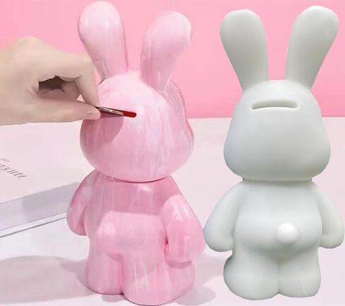 مجموعة 40 قطعة من أدوات صب الفنون اليدوية، قم بطلاء بنك أموال الأرنب الخاص بك، حصالة عملات معدنية غير مكتملة على شكل أرنب، 6 بيضات إسفنجية بطيئة الارتفاع، لوحة سائلة للأطفال الأولاد والبنات، ديكور غرفة هدايا عيد الميلاد in Kuwait