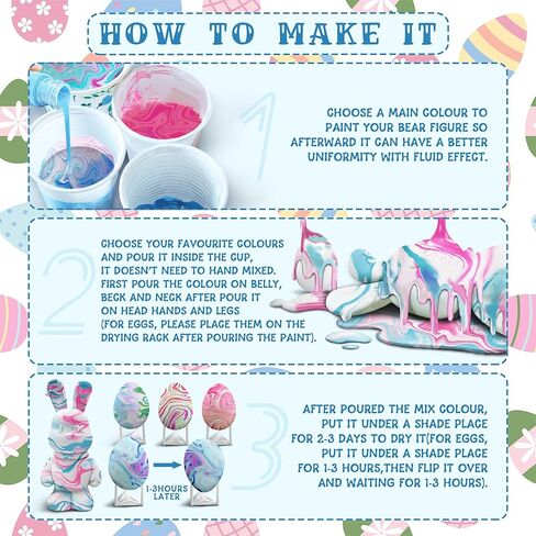 مجموعة 40 قطعة من أدوات صب الفنون اليدوية، قم بطلاء بنك أموال الأرنب الخاص بك، حصالة عملات معدنية غير مكتملة على شكل أرنب، 6 بيضات إسفنجية بطيئة الارتفاع، لوحة سائلة للأطفال الأولاد والبنات، ديكور غرفة هدايا عيد الميلاد in Kuwait