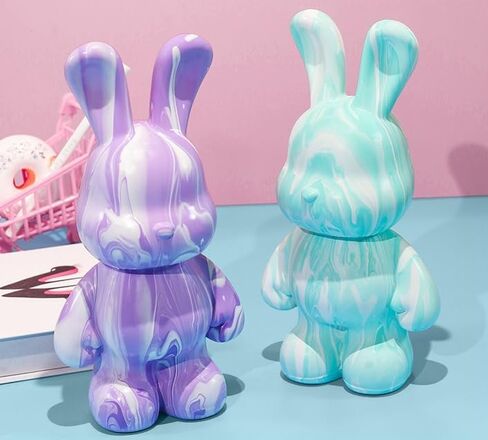 مجموعة 40 قطعة من أدوات صب الفنون اليدوية، قم بطلاء بنك أموال الأرنب الخاص بك، حصالة عملات معدنية غير مكتملة على شكل أرنب، 6 بيضات إسفنجية بطيئة الارتفاع، لوحة سائلة للأطفال الأولاد والبنات، ديكور غرفة هدايا عيد الميلاد in Kuwait