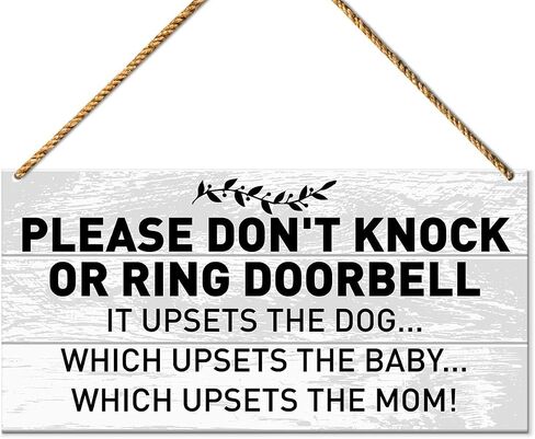 Baby Sleeping Sign for Front Door, No Need to Get The Dogs Involved, Dog Warning Sign for Home Decor, Beware of Dog Sign for Gate Fence Yard Decoration, New Mom Parents in Kuwait