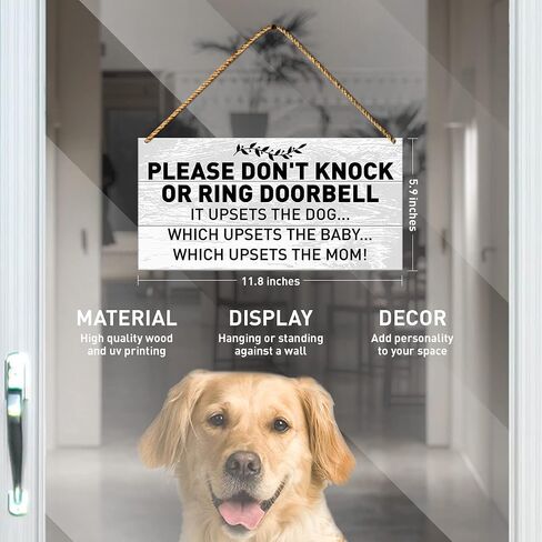 Baby Sleeping Sign for Front Door, No Need to Get The Dogs Involved, Dog Warning Sign for Home Decor, Beware of Dog Sign for Gate Fence Yard Decoration, New Mom Parents in Kuwait