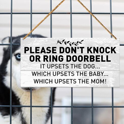 Baby Sleeping Sign for Front Door, No Need to Get The Dogs Involved, Dog Warning Sign for Home Decor, Beware of Dog Sign for Gate Fence Yard Decoration, New Mom Parents in Kuwait