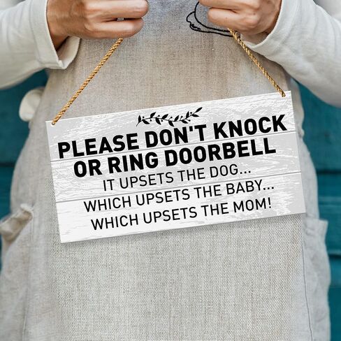 Baby Sleeping Sign for Front Door, No Need to Get The Dogs Involved, Dog Warning Sign for Home Decor, Beware of Dog Sign for Gate Fence Yard Decoration, New Mom Parents in Kuwait
