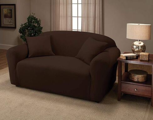 Madison Jersey Loveseat Slipcover, Brown in Kuwait