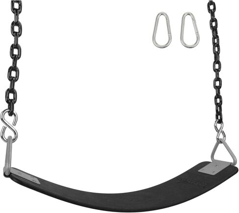 Swing Set Stuff Inc. Rubber Belt Seat with 8.5 Ft. Coated Chain Black in Saudi Arabia