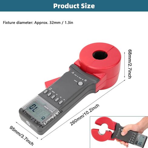 جهاز اختبار المقاومة ETCR2100A+ مشبك رقمي بمدى تلقائي على الأرض جهاز قياس مقاومة طول العمر (فم مستدير) 0.01-200Ω in Saudi Arabia