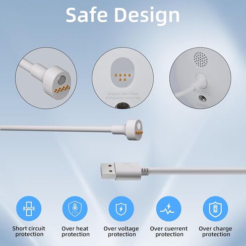 16Ft/5m Charging Cable with Adapter for Google Nest Cam and Battery - 2nd Generation, Weatherproof Outdoor Cable Magnetic Connection Port Charging Cable Cameras Power Cord (White)-1Pack in Saudi Arabia