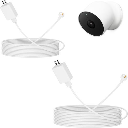 16Ft/5m Charging Cable with Adapter for Google Nest Cam and Battery - 2nd Generation, Weatherproof Outdoor Cable Magnetic Connection Port Charging Cable Cameras Power Cord (White)-1Pack in Saudi Arabia