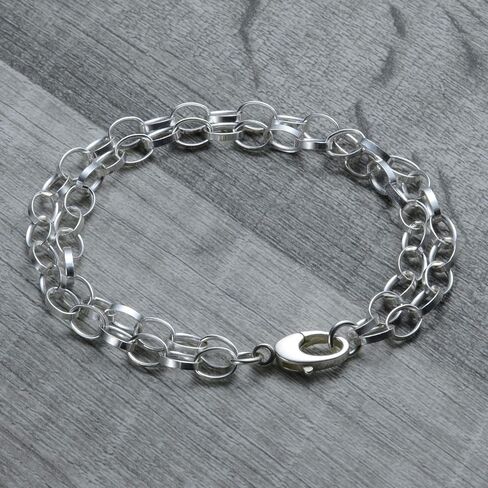 Layered Chain Charm Bracelet in Sterling Silver 8.0 inches (8.0 inches) in Saudi Arabia