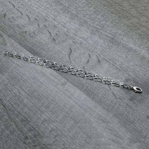 Layered Chain Charm Bracelet in Sterling Silver 8.0 inches (8.0 inches) in Saudi Arabia
