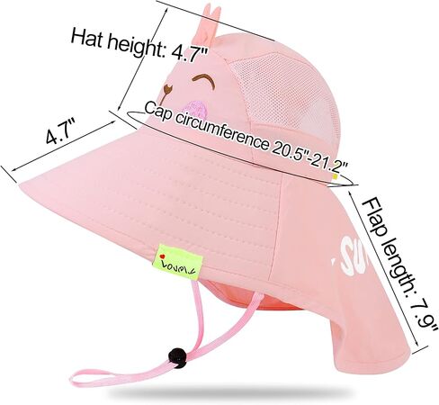 Bienvenu Kids UPF 50+ Sun Hat with Neck Flap, Fishing Beach Outdoor Bucket Hat, Girls Boys Summer Sun Protection Hat in Saudi Arabia