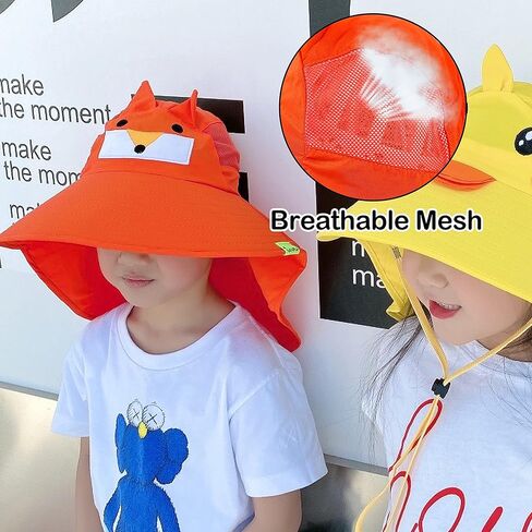 Bienvenu Kids UPF 50+ قبعة شمس مع غطاء للرقبة، قبعة دلو للشاطئ في الهواء الطلق، قبعة صيفية للحماية من الشمس للفتيات والأولاد in Kuwait